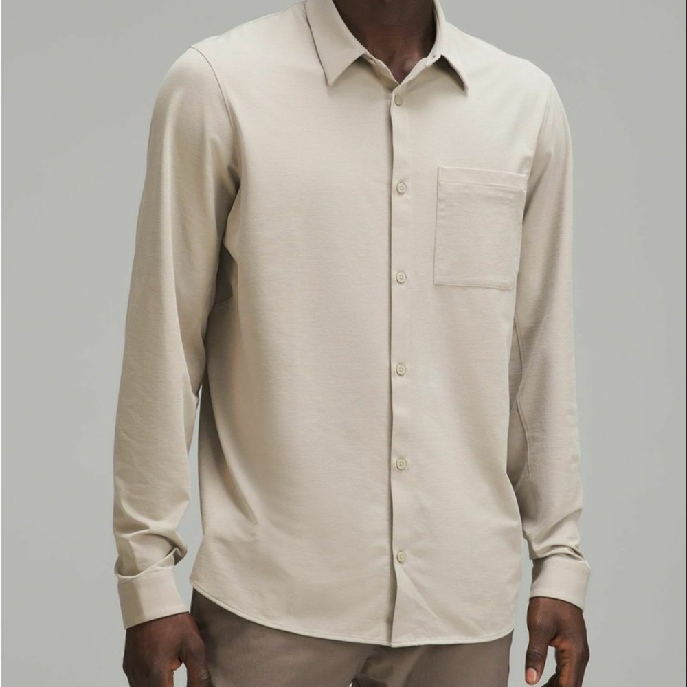 Lululemon Commission Men's Beige Button-Down Shirt